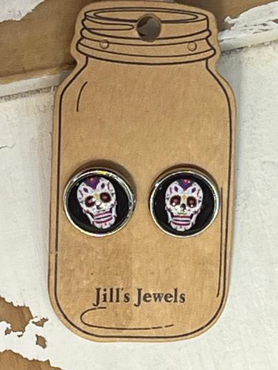 Sugar Skull Stud Earrings