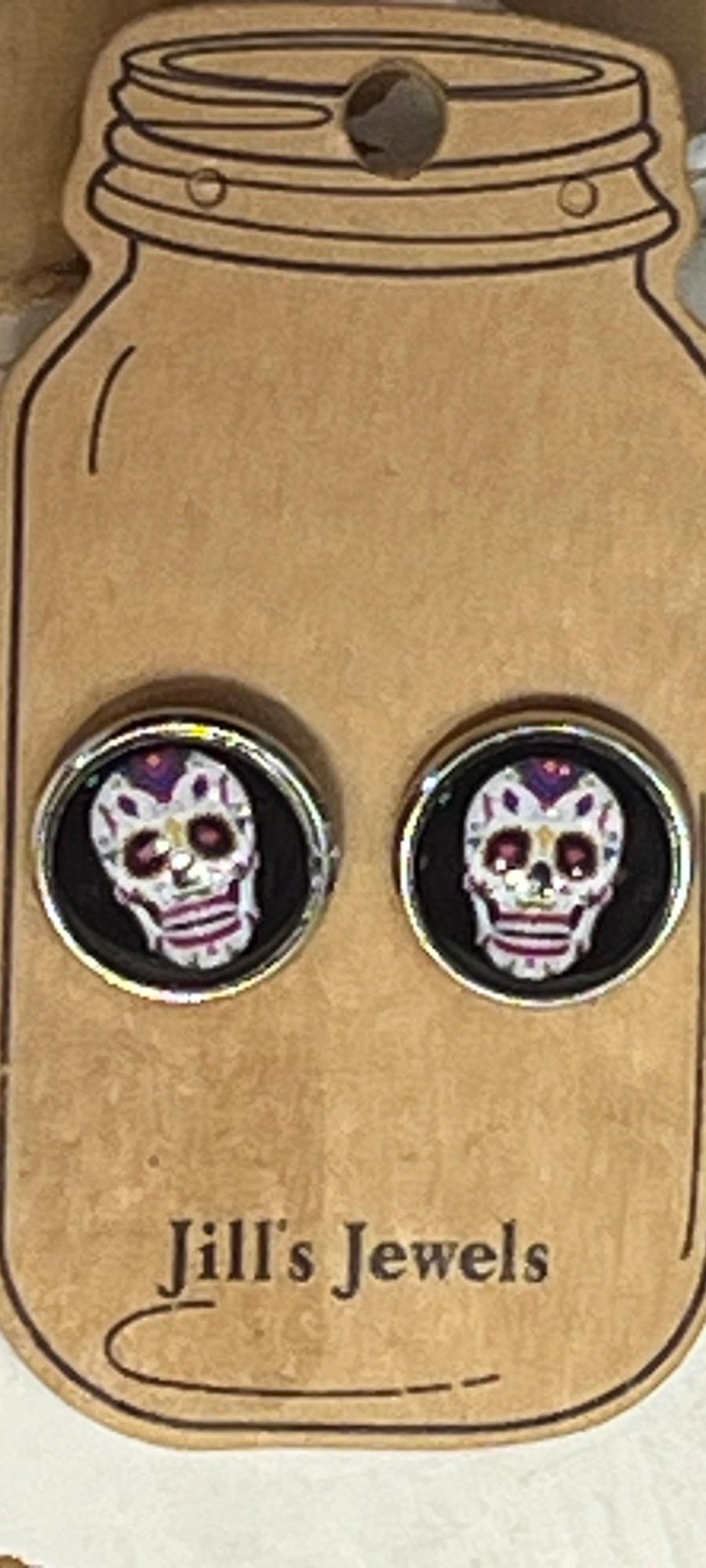 Sugar Skull Stud Earrings