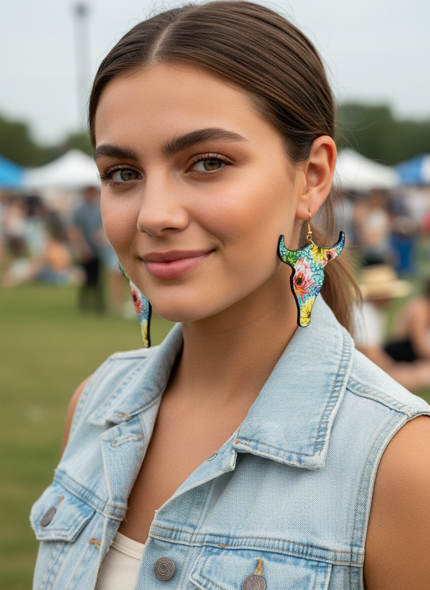 Wildflower Longhorn Earrings