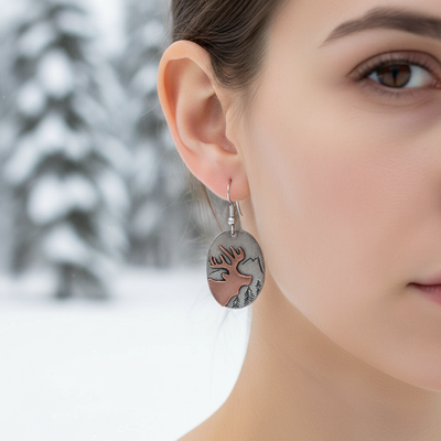 Into the Wild Pewter Elk Earrings