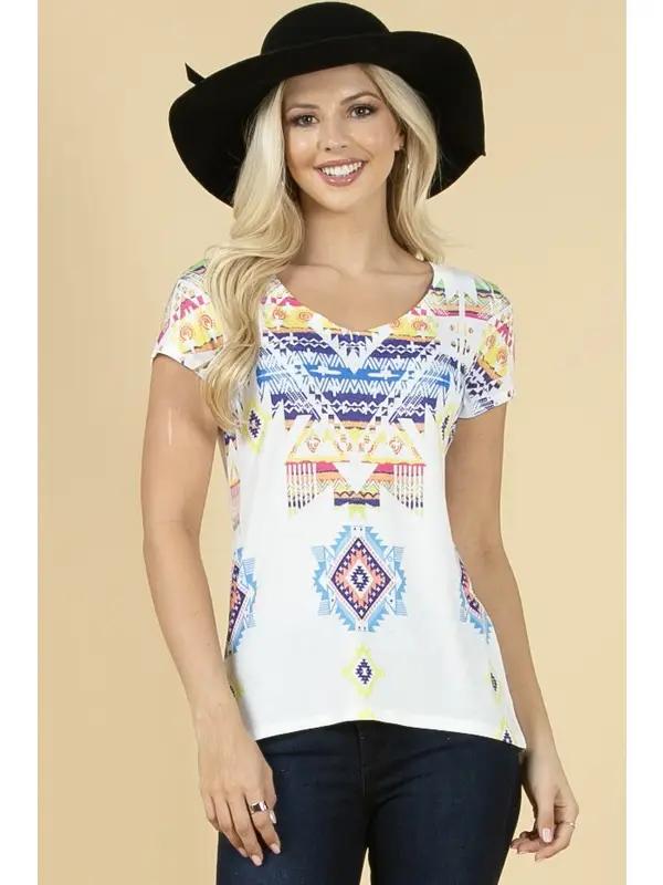 Charlize Aztec Tee