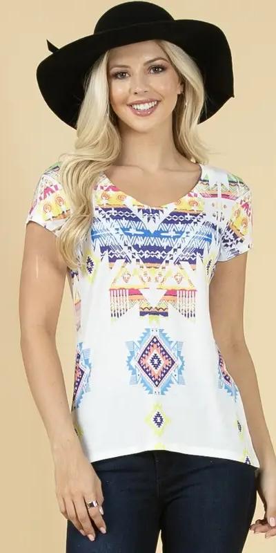 Charlize Aztec Tee