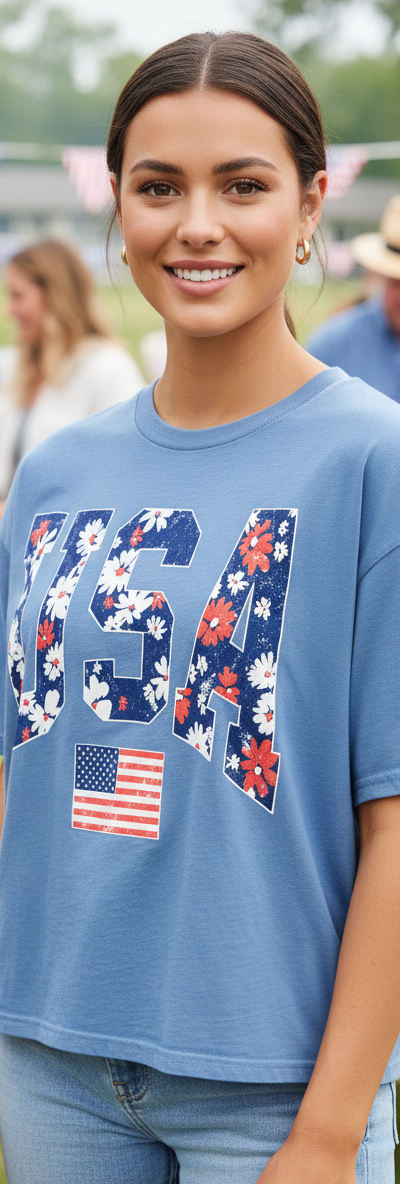 USA Crop Tee