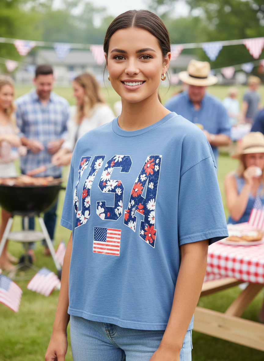 USA Crop Tee