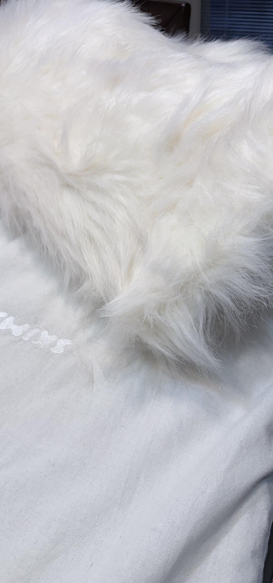 Skims Thigh High White Faux Fur Boots