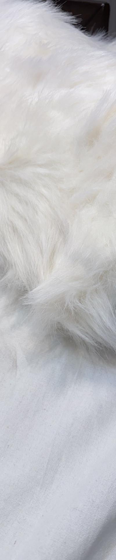 Skims Thigh High White Faux Fur Boots
