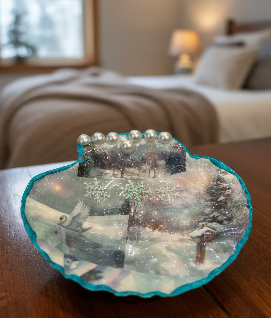 Winter Wonderland Scallop Shell