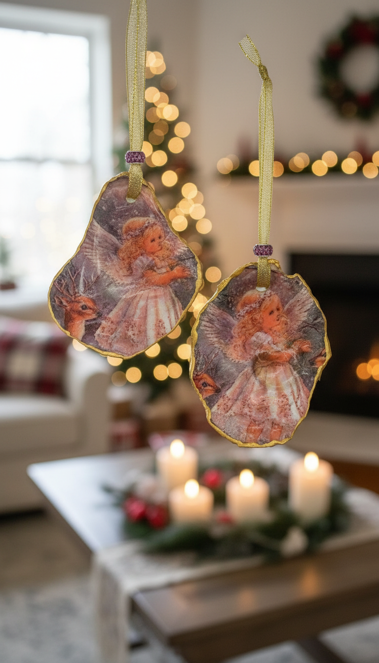 Sweet Angel shell ornaments