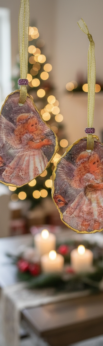Sweet Angel shell ornaments