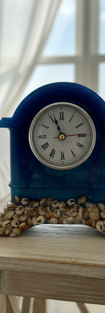 Seaside Resin Mantel Clock
