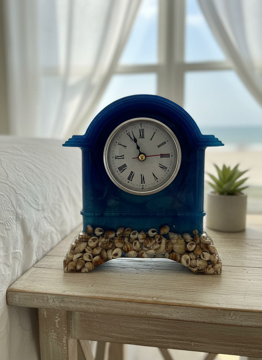 Seaside Resin Mantel Clock