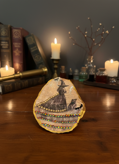 Witch Decoupage Shell