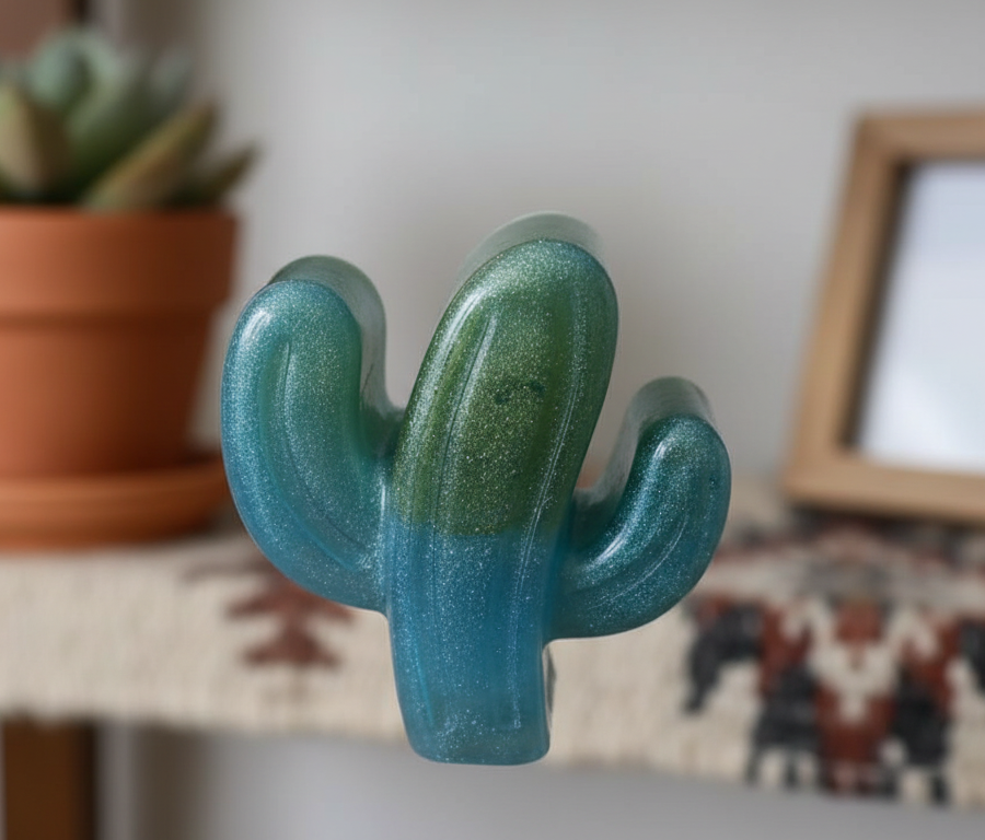Handmade resin cactus pocket hug