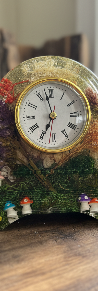 Garden Resin Mantel Clock