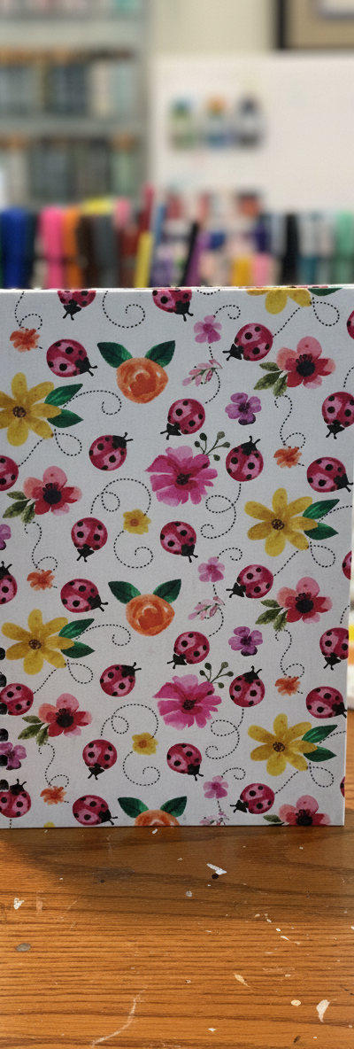 FABRIC LADYBUG JOURNAL 9 x 6