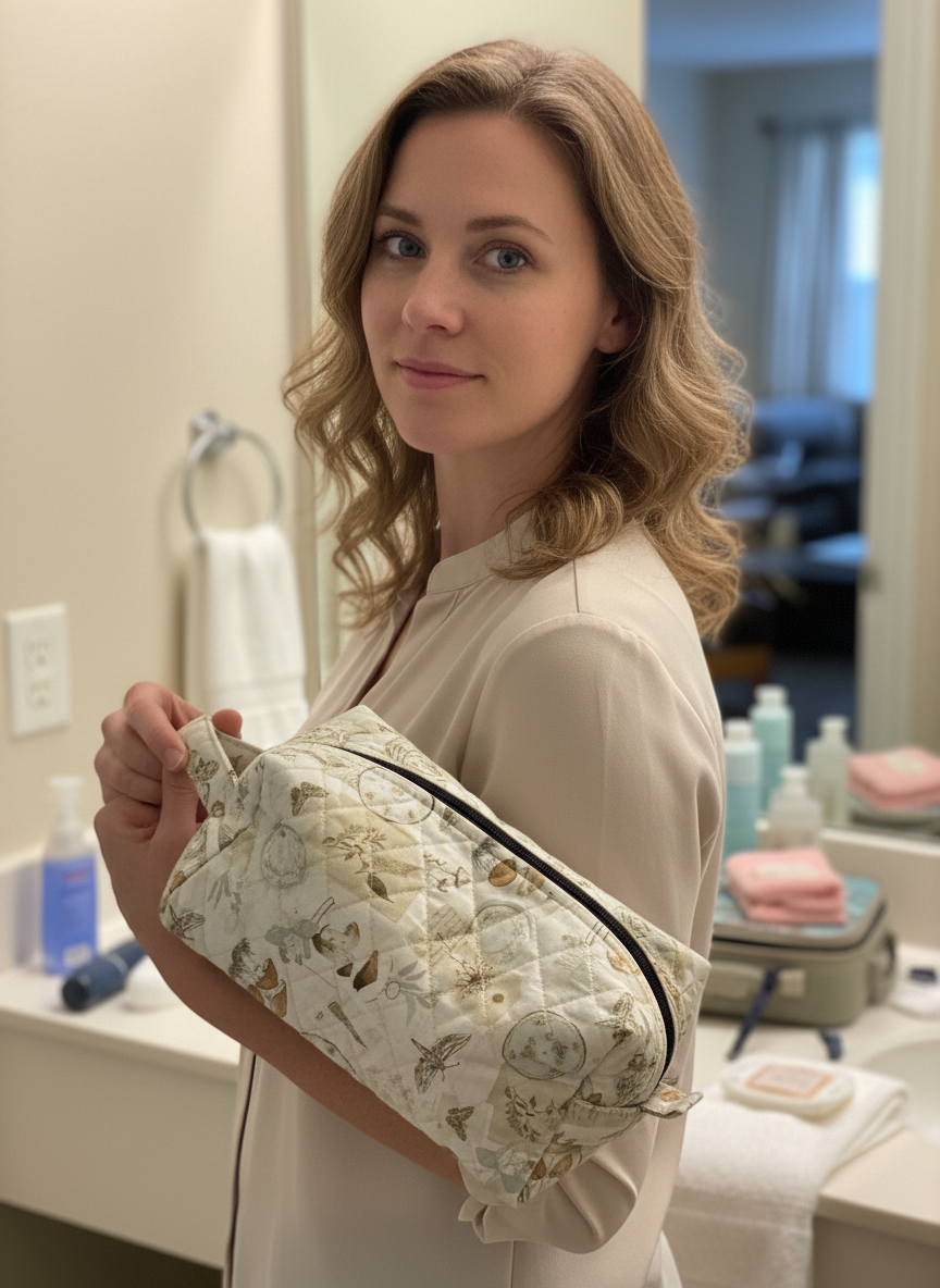 QUILTED MAKEUP BAG