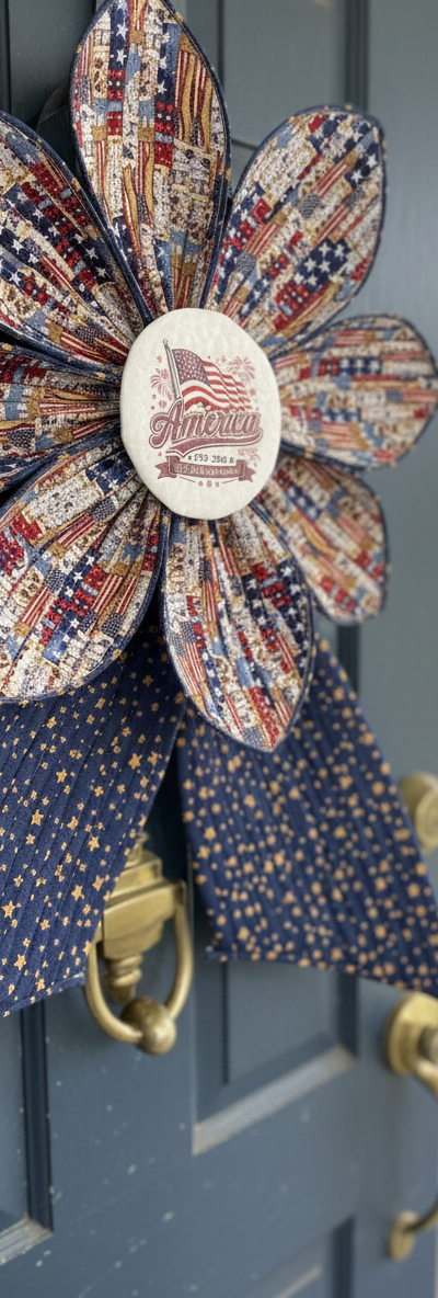 Jelly Roll Fabric Flower Wreath