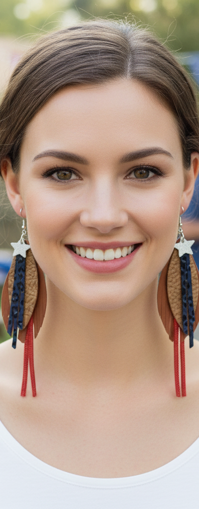 Patriotic Leather Earrings