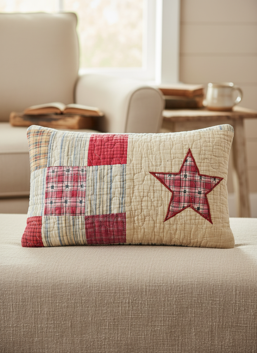 Small Rustic Star accent pillow