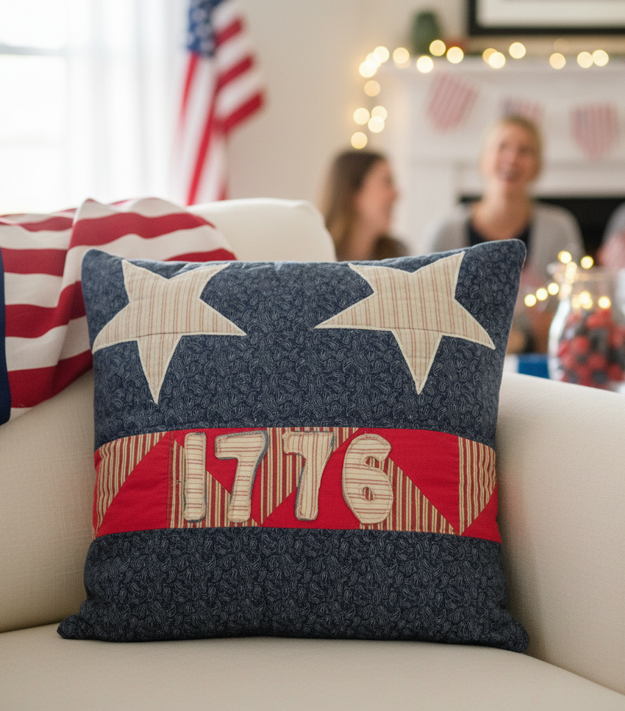 Patriotic throw pillow