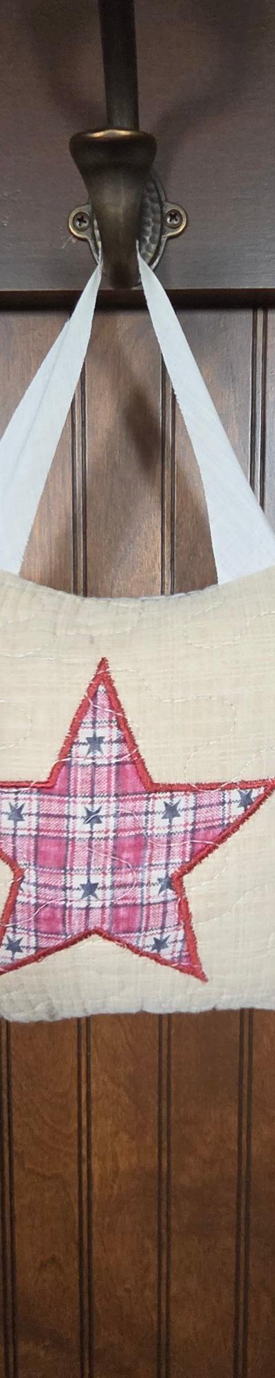 Rustic star peg hanging or pillow tuck