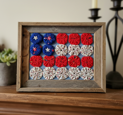 Patriotic Vintage Yo-Yo  wall decor