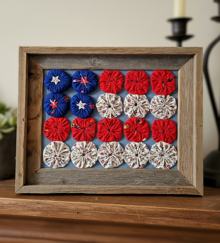 Patriotic Vintage Yo-Yo  wall decor