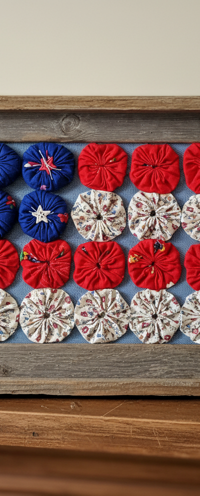 Patriotic Vintage Yo-Yo wall decor