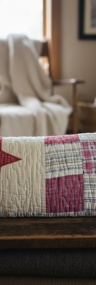 Rustic red star small accent pillow
