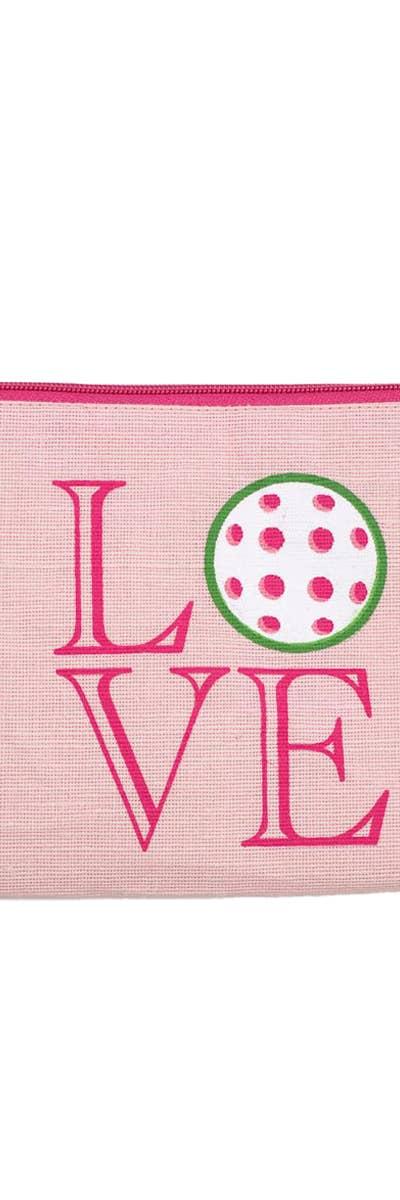 Pickleball Love Juco Cosmetic Bag   Pink/Green/White   10x6
