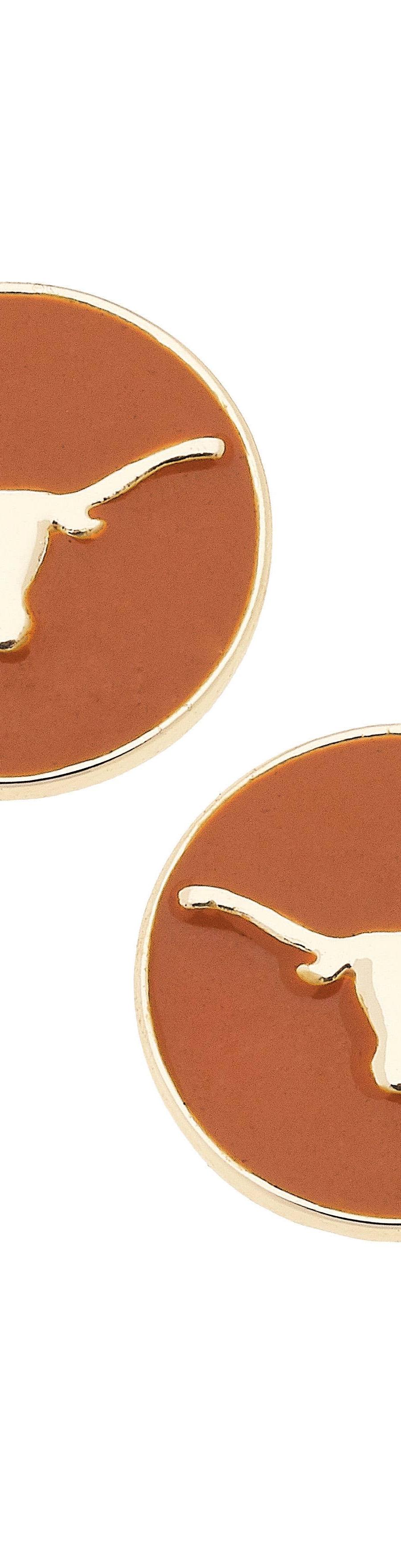 Texas Longhorns Enamel Stud Earrings in Burnt Orange
