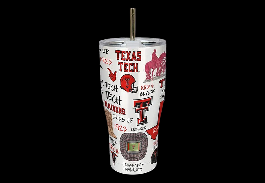 Texas Tech Icon Metal Tumbler- Licensed