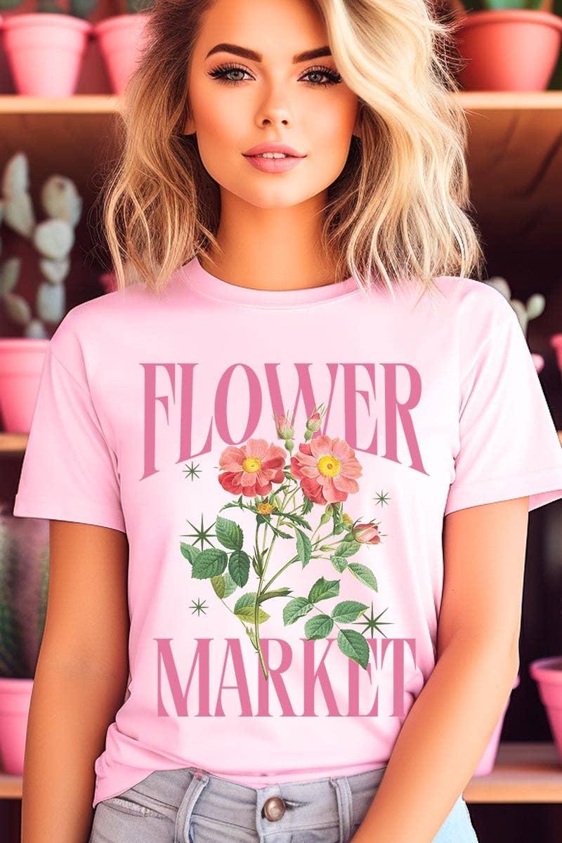 Flower Market Graphic Tee Pink