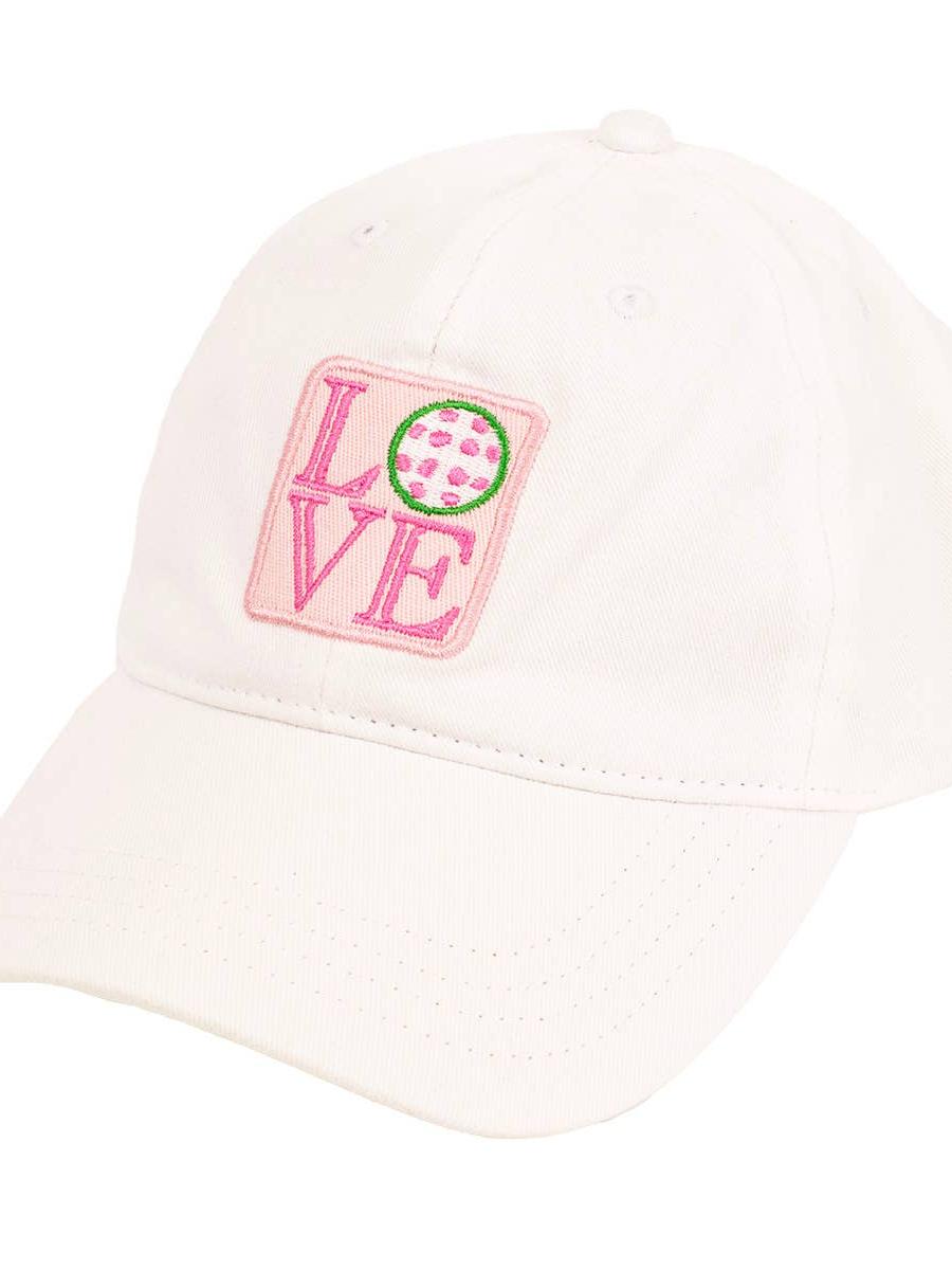 Pickleball Love Baseball Hat   White/Pink/Green   One Size