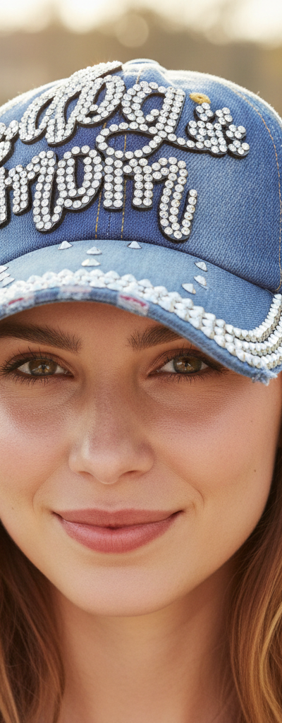 Dog Mom Rhinestone Baseball Hat