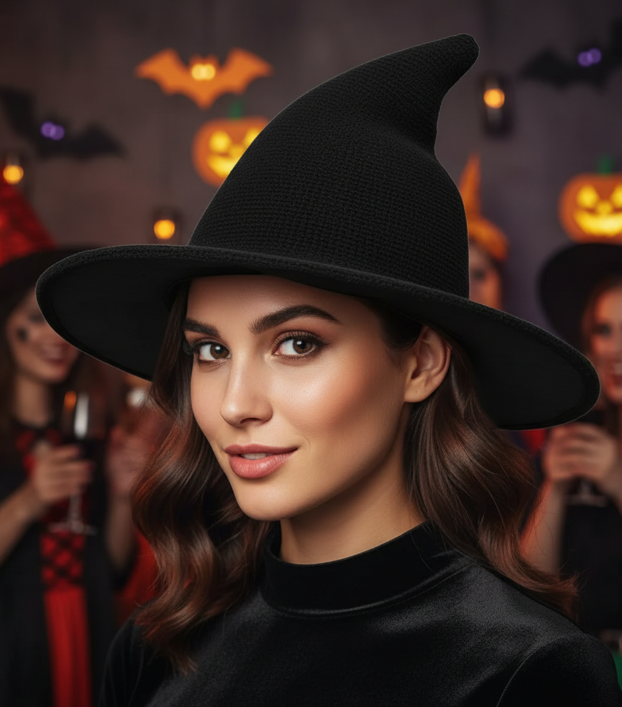 Black wool Witch Hat