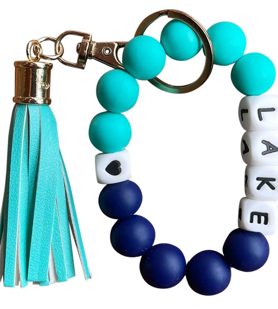 Lake Silicone Beaded Bracelet/Keychain