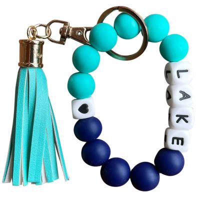 Lake Silicone Beaded Bracelet/Keychain