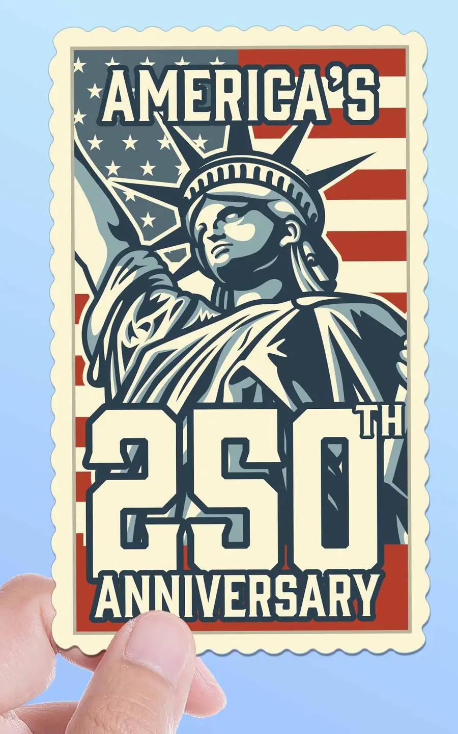 America's 250th Anniversary Stamp Sticker