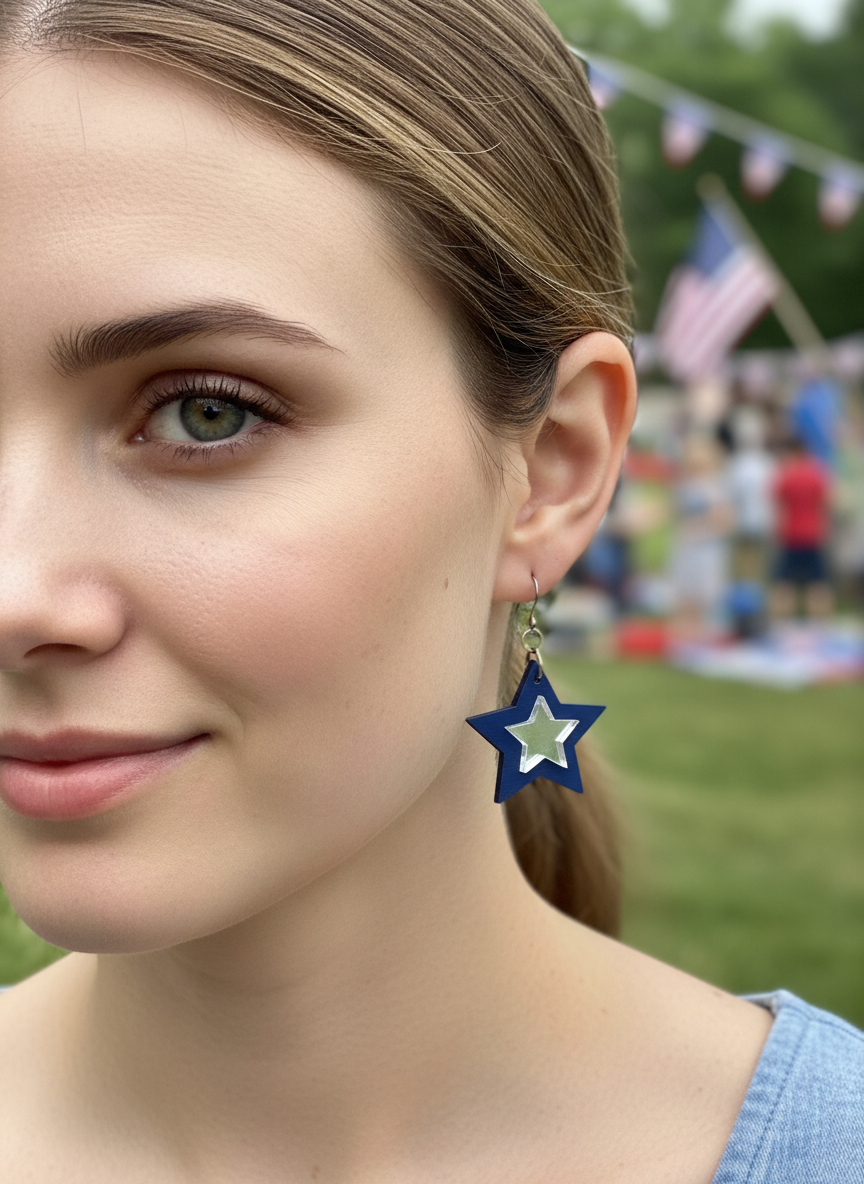 Patriotic Star earrings