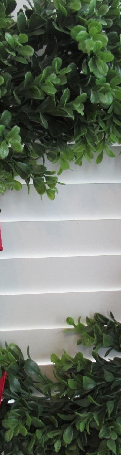 Red canvas linen look decorative wreath bow.