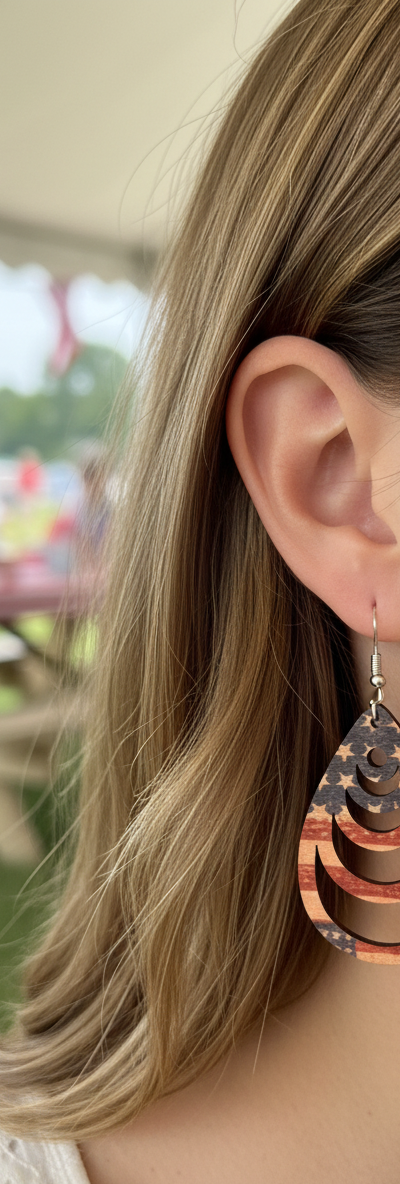 Patriotic earrings.  