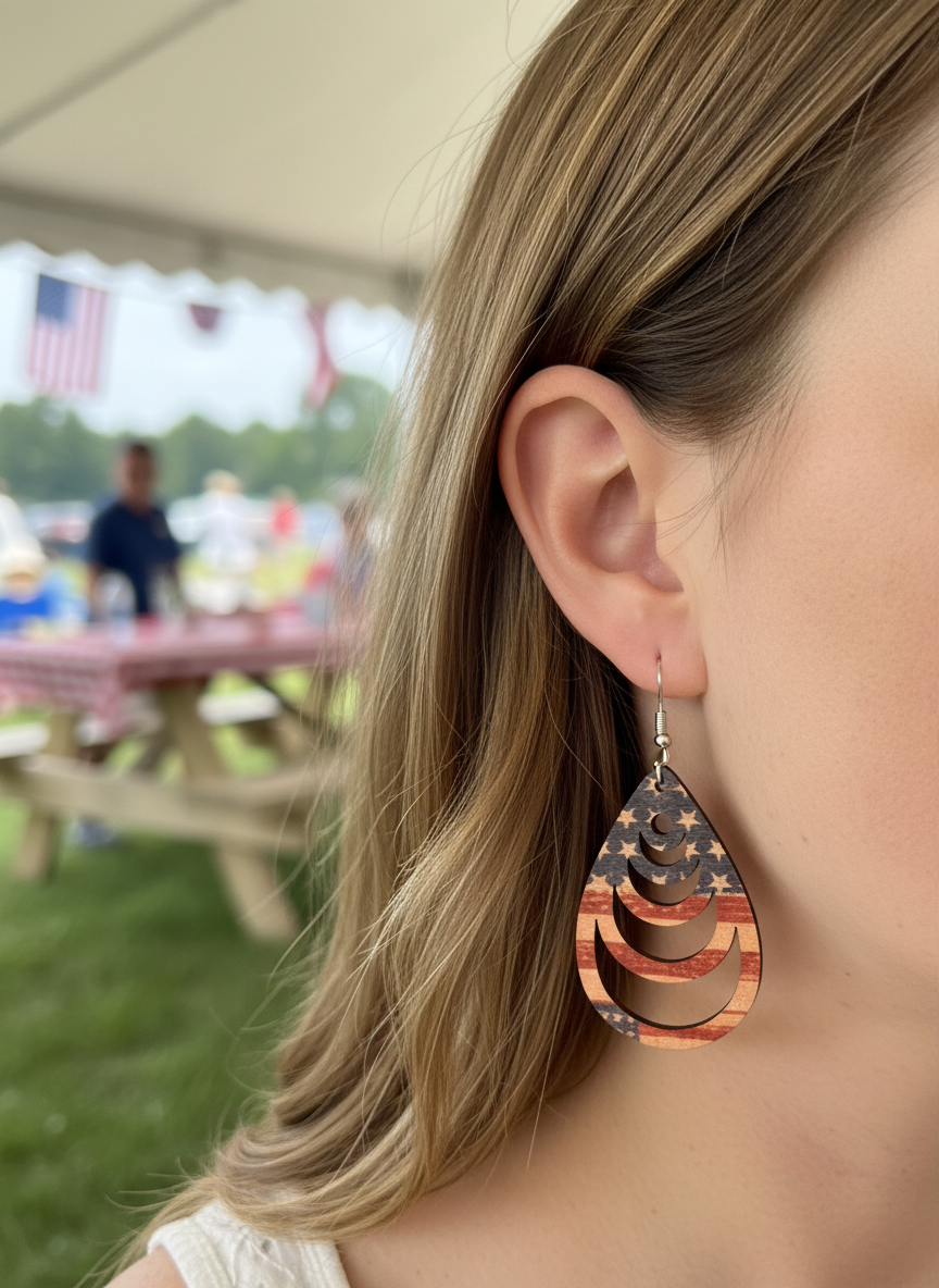 Patriotic earrings.  
