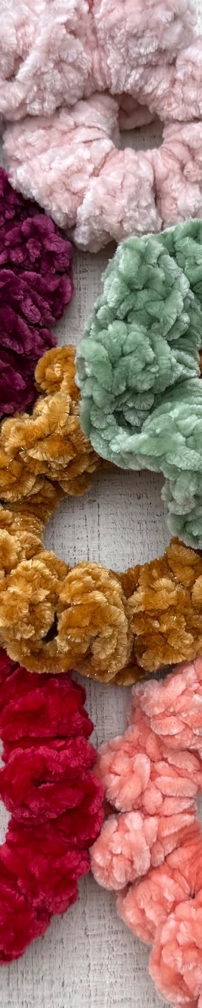 Crochet Velour Scrunchie