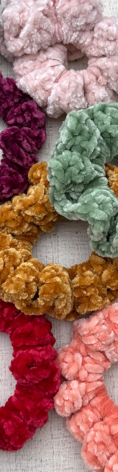 Crochet Velour Scrunchie