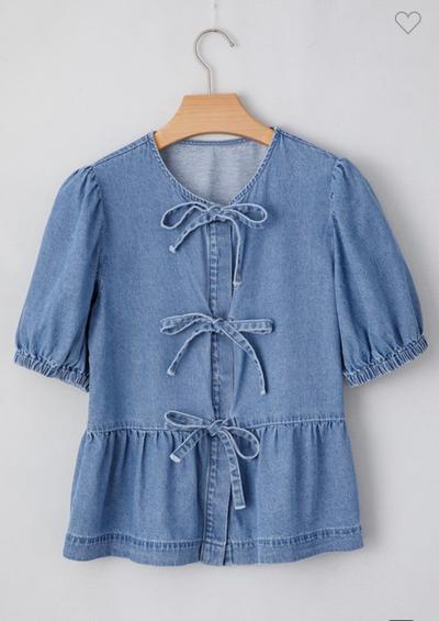 Gianna Tie Up Denim Top
