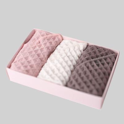 Waffle Weave Towel Gift Set Beige/Blush/Blue