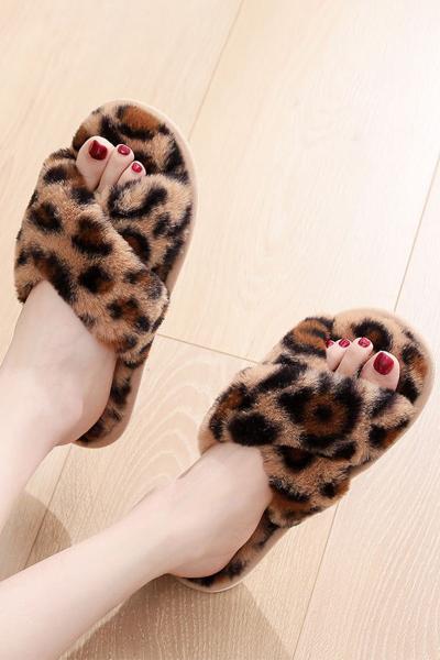Leopard Slippers Size 7