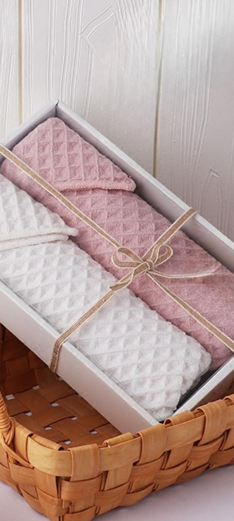 Waffle Weave Cotton Face Towel Gift Set Beige/Blush