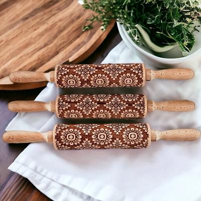 Sunflower Rolling Pin Dark Style